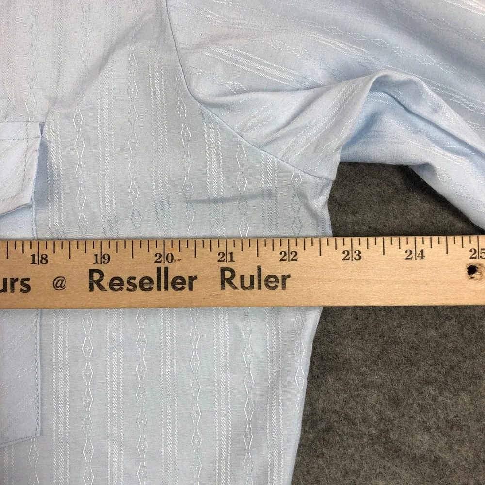 Ely Cattleman Mens M Blue Textured Cotton Western Snap Long Sleeve Shirt - Picture 7 of 13